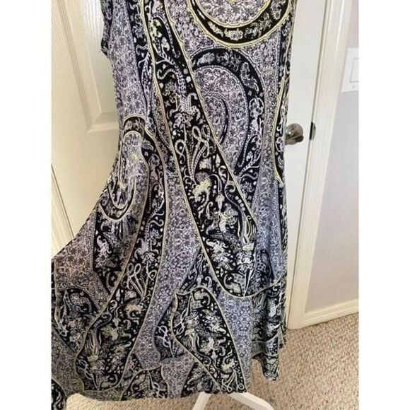 WORLD UNITY Print Crochet Shift DRESS  M - Picture 6 of 8